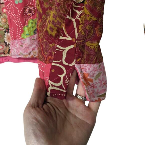 VTG Casual Studio Quilted Floral Patchwork Blazer Coat Artsy Wearable Art Small - Picture 8 of 15